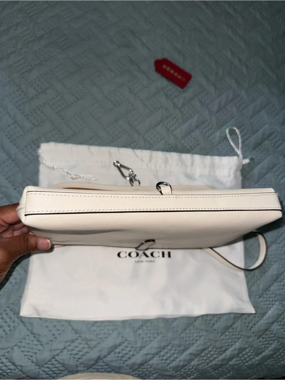 Coach Chalk Hampton Leather Shoulder Bag